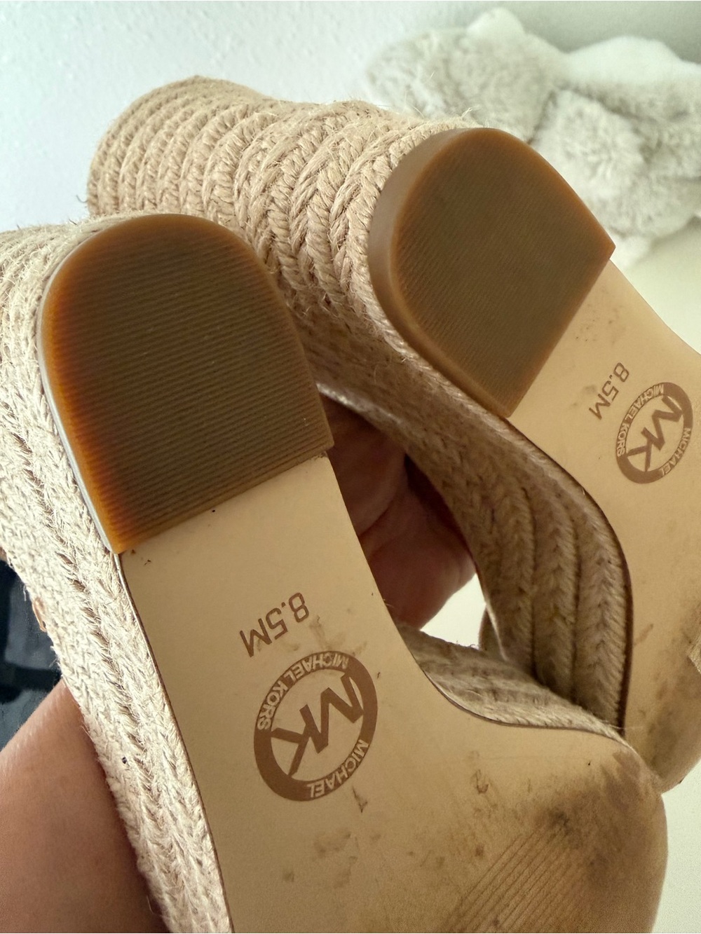 Michael Kors Metallic Gold Espadrille Wedge Sandals - Picture 7 of 7